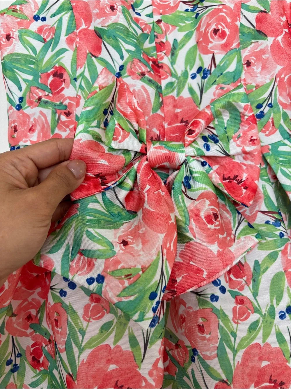 wonder nation Coral Floral Bow-Front Girls' Dress